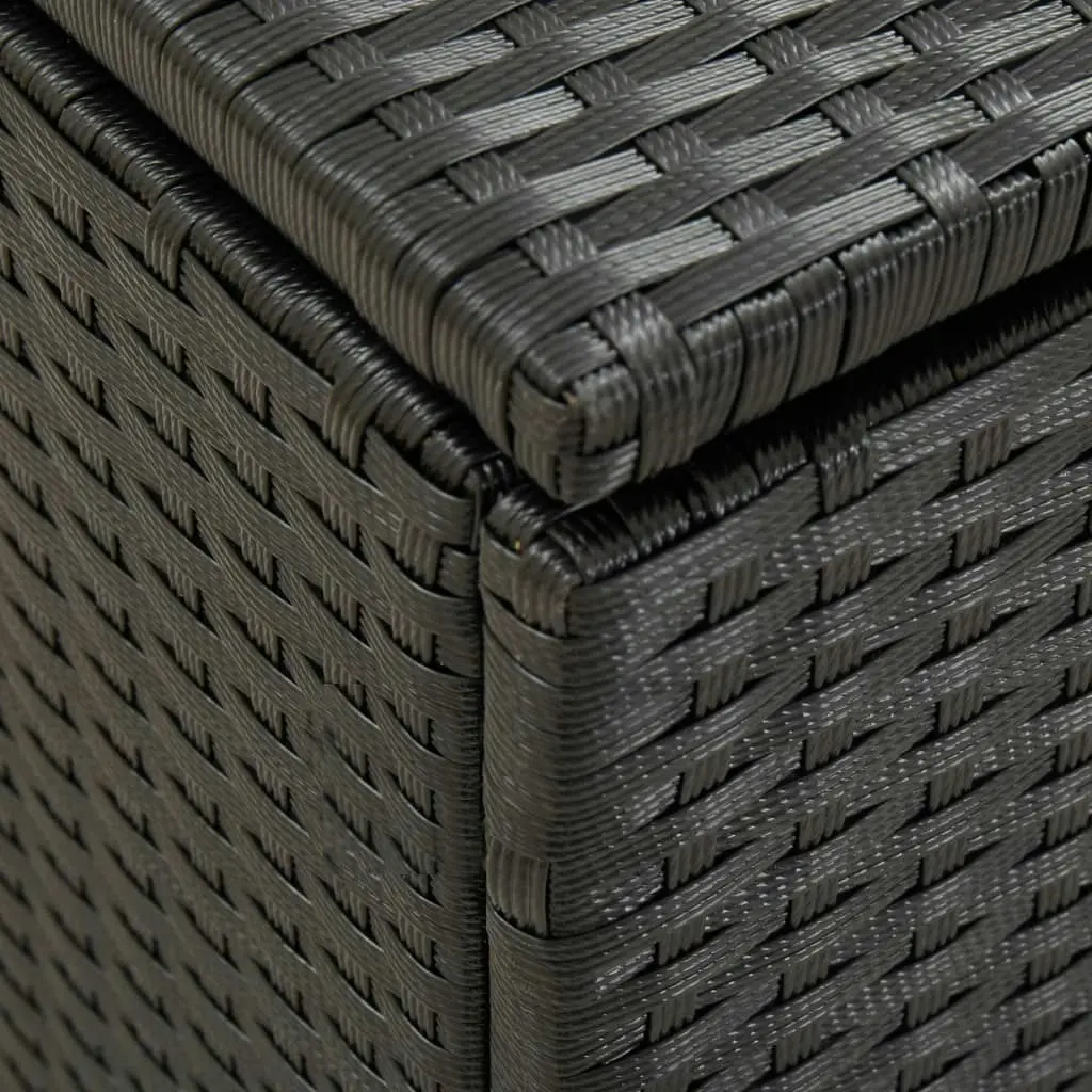 Garden Storage Box Poly Rattan 100x50x50 cm Black 46471