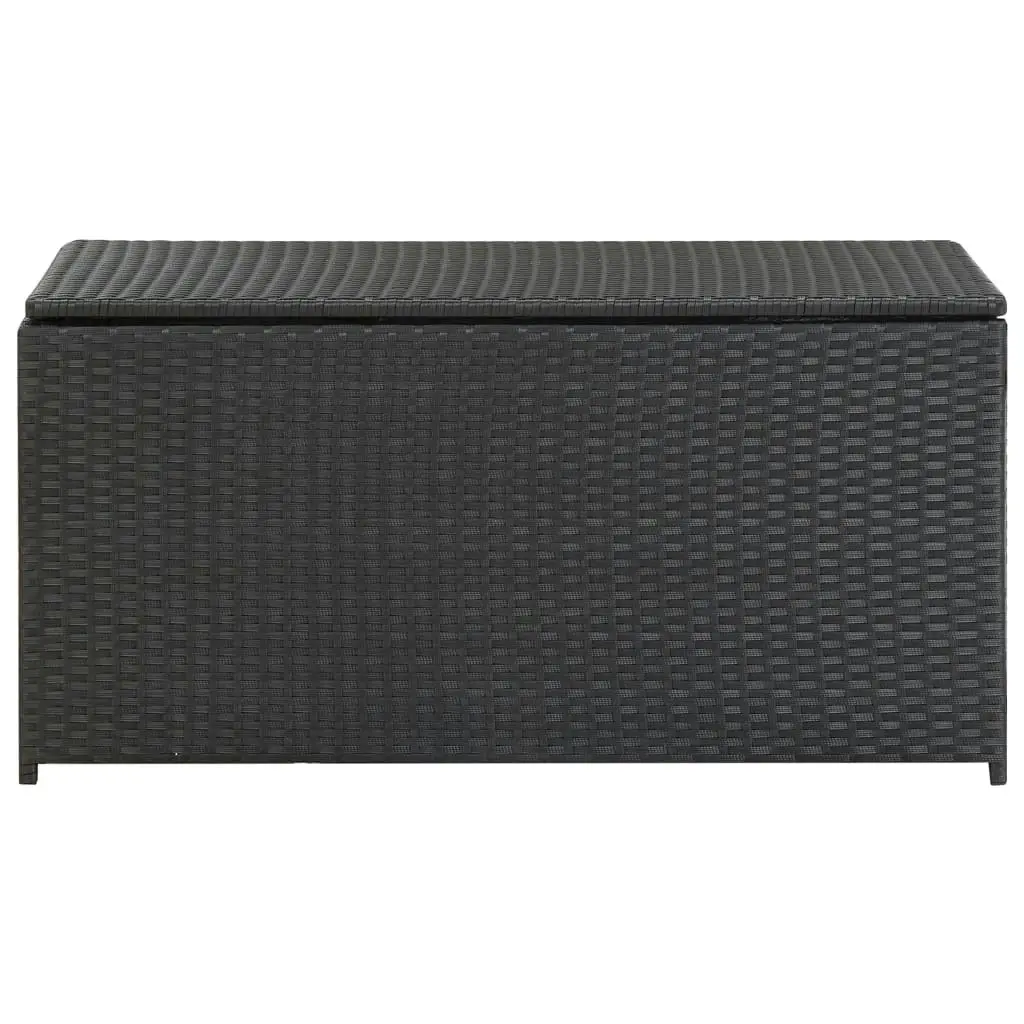 Garden Storage Box Poly Rattan 100x50x50 cm Black 46471