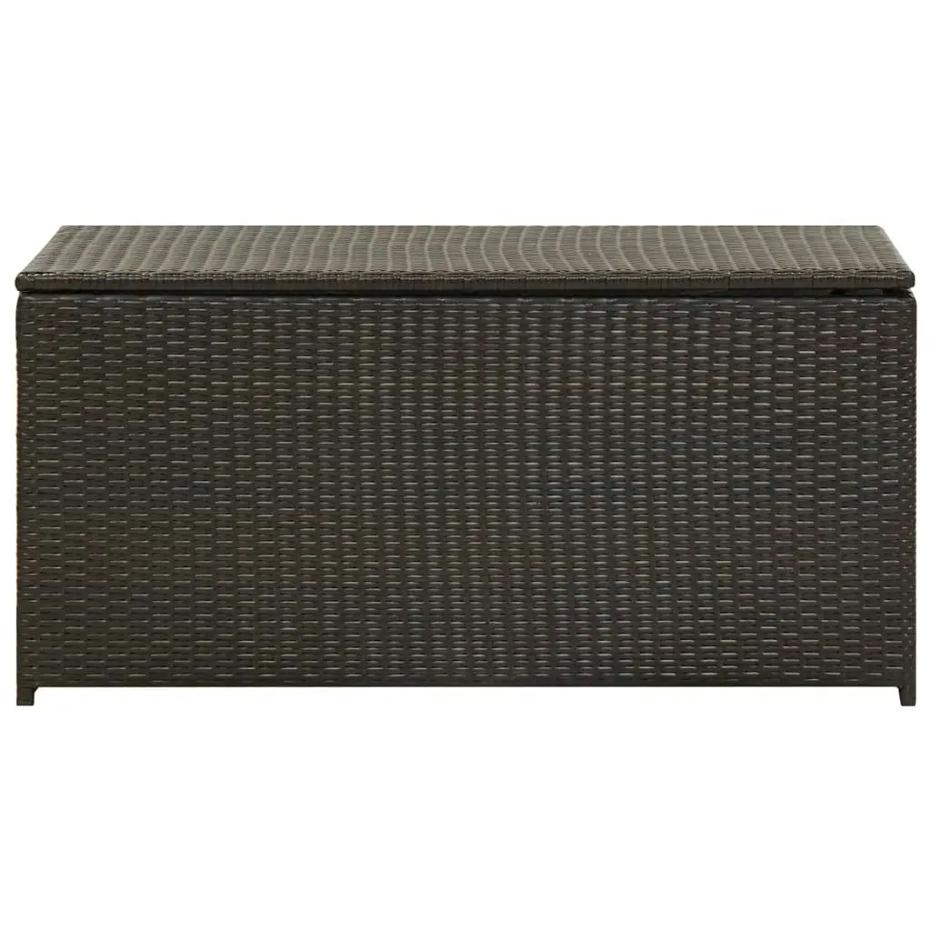 Garden Storage Box Poly Rattan 100x50x50 cm Brown 46472