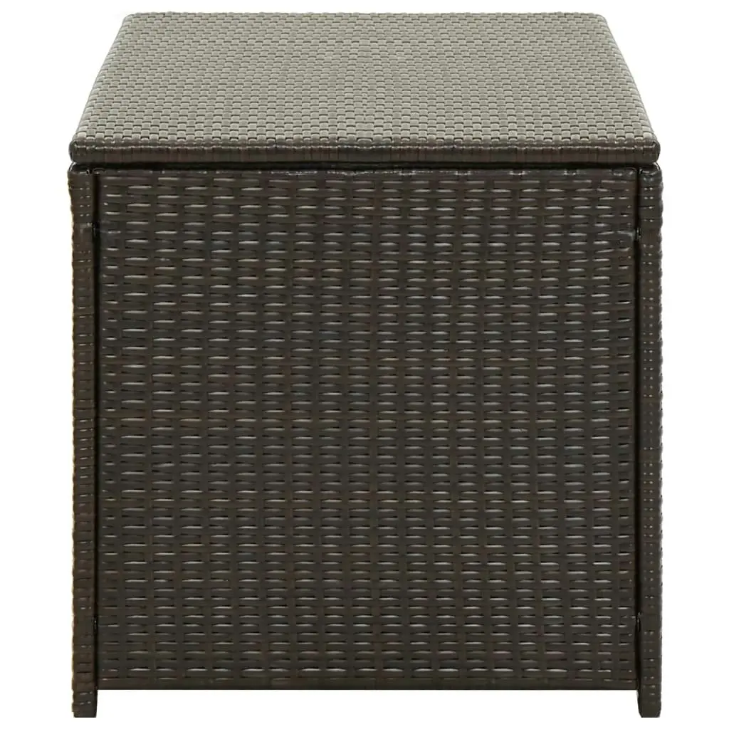 Garden Storage Box Poly Rattan 100x50x50 cm Brown 46472