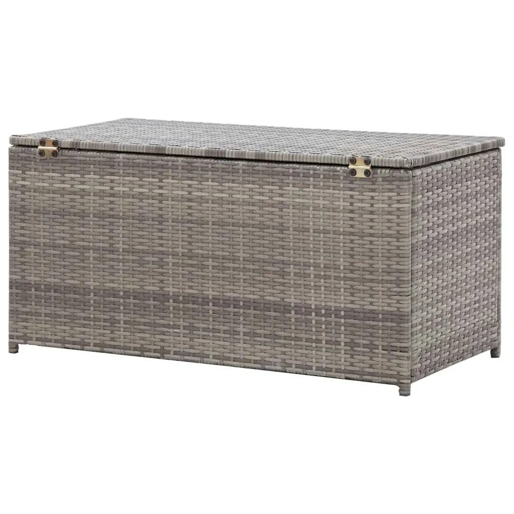 Garden Storage Box Poly Rattan 100x50x50 cm Grey 46473