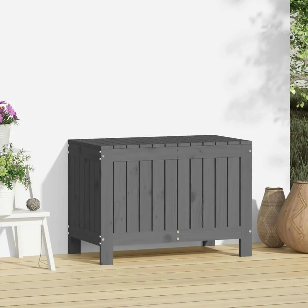 Garden Storage Box Grey 76x42.5x54 cm Solid Wood Pine 823824