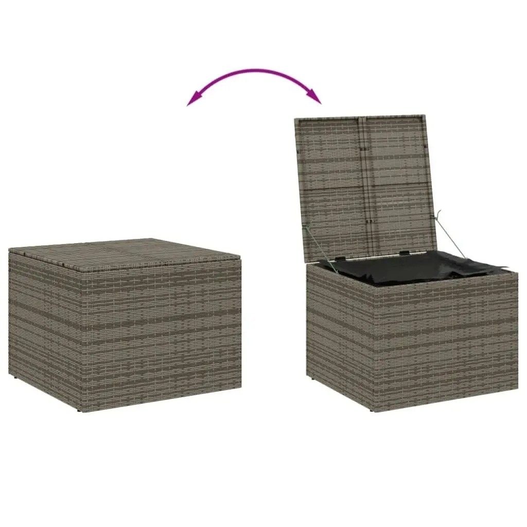 Garden Storage Box Grey 291L Poly Rattan 365338