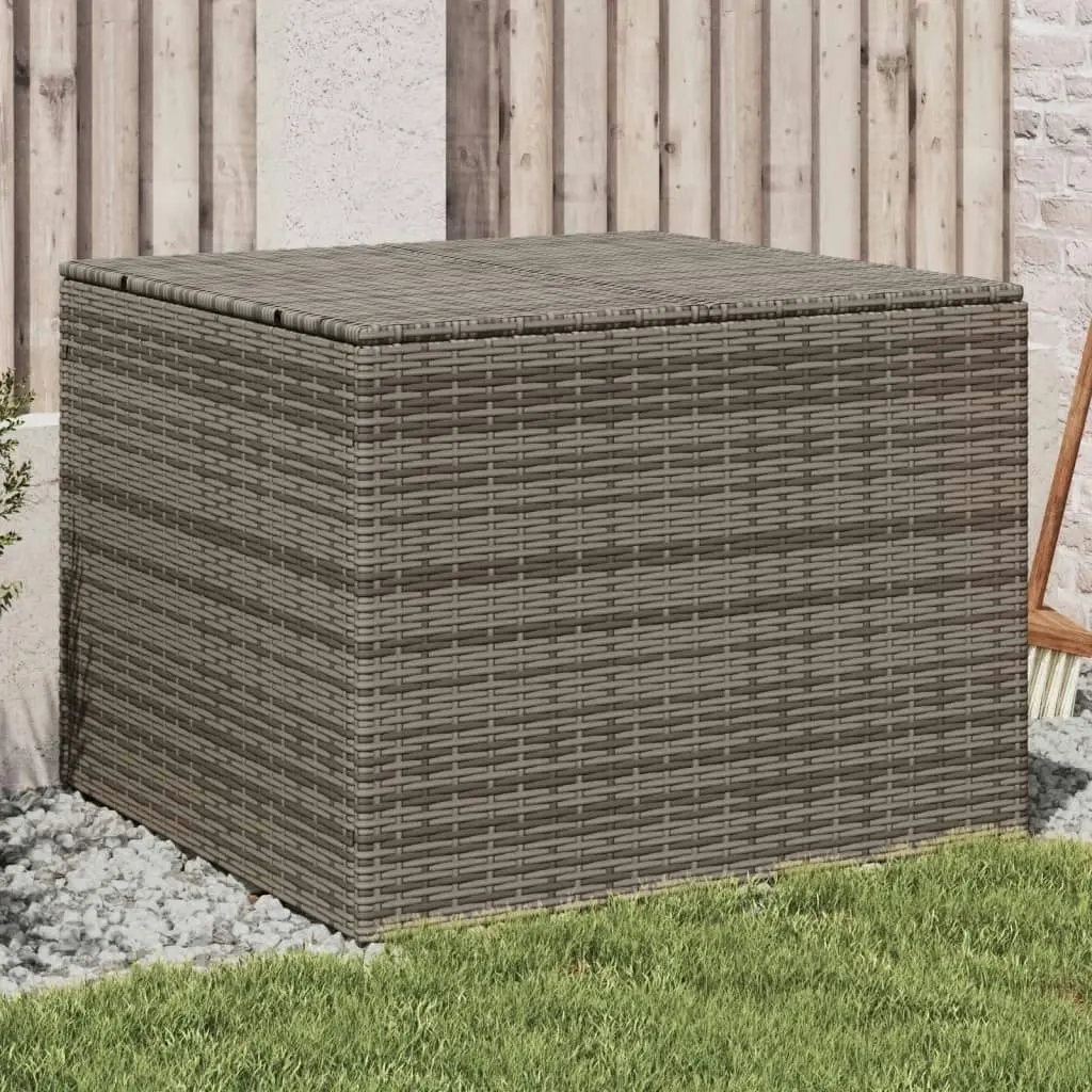 Garden Storage Box Grey 291L Poly Rattan 365338