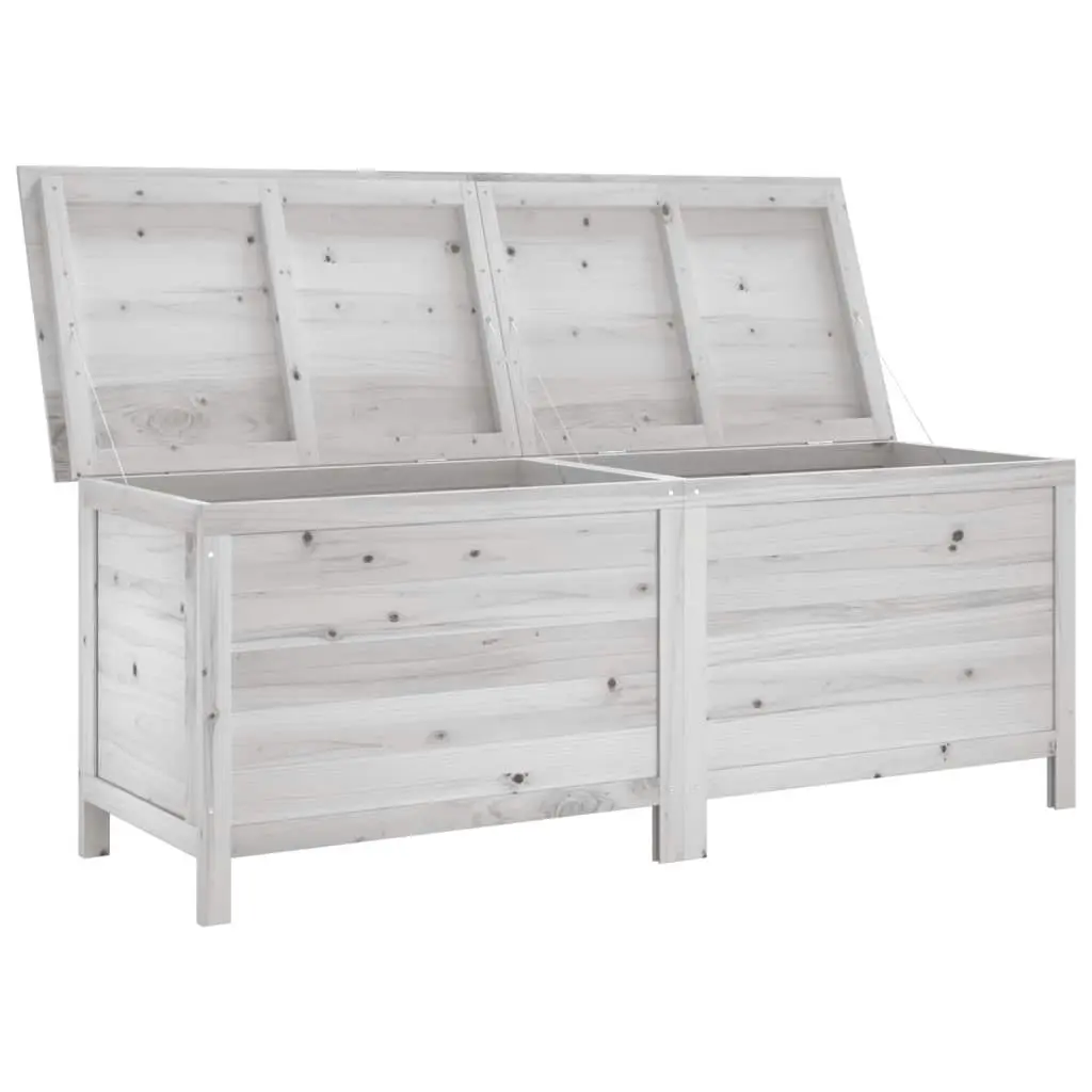 Garden Storage Box White 150x50x56.5 cm Solid Wood Fir 364757