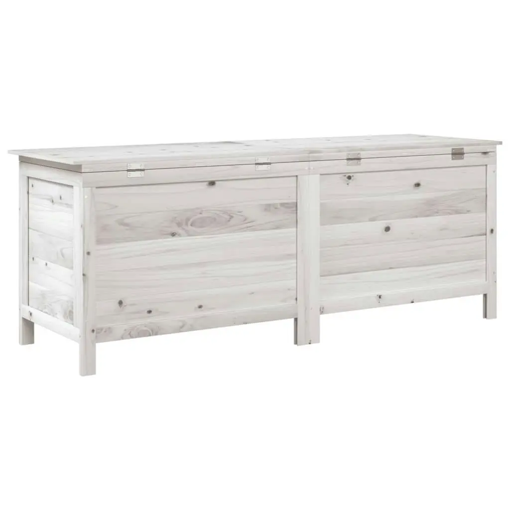 Garden Storage Box White 150x50x56.5 cm Solid Wood Fir 364757