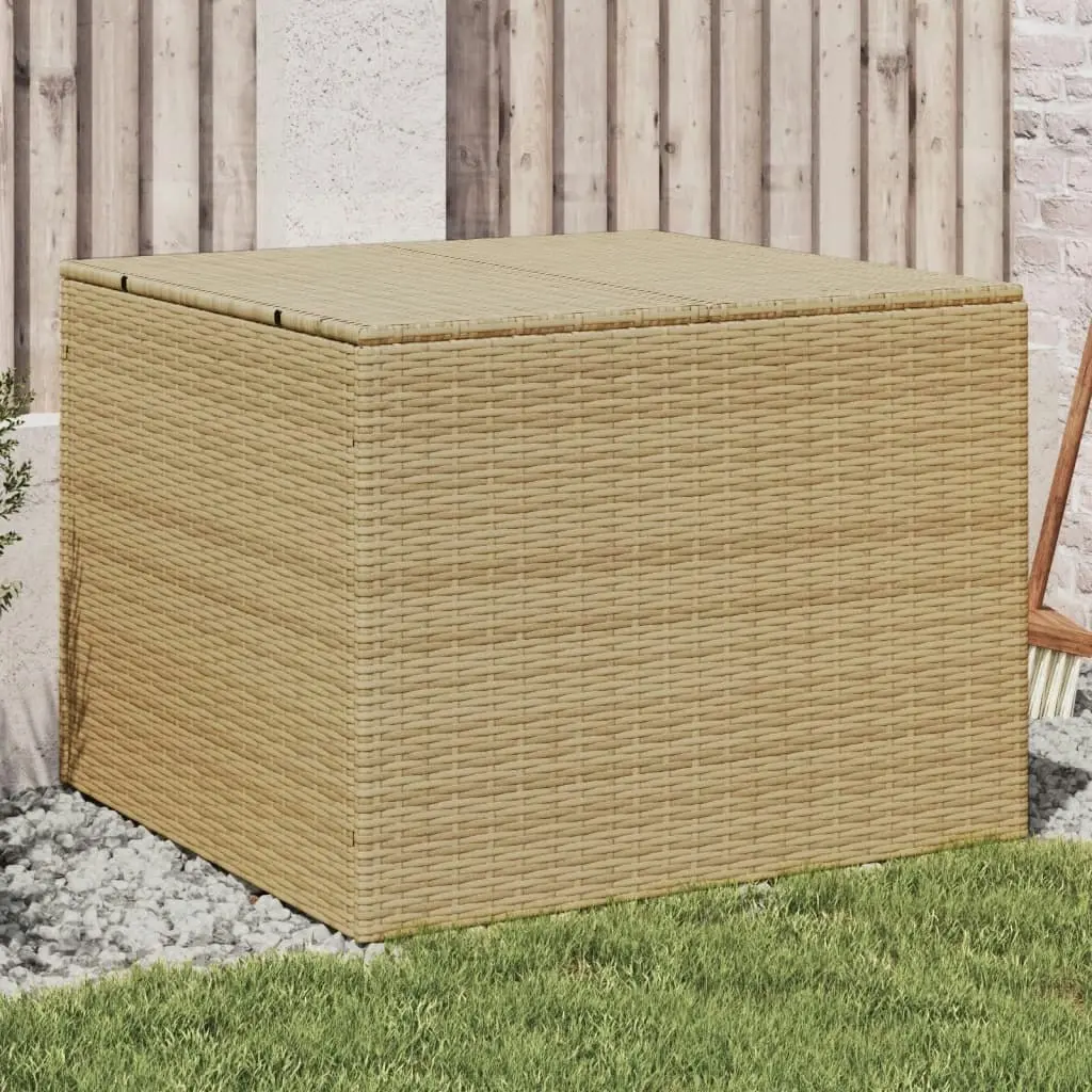 Garden Storage Box Mix Beige 291L Poly Rattan 365339