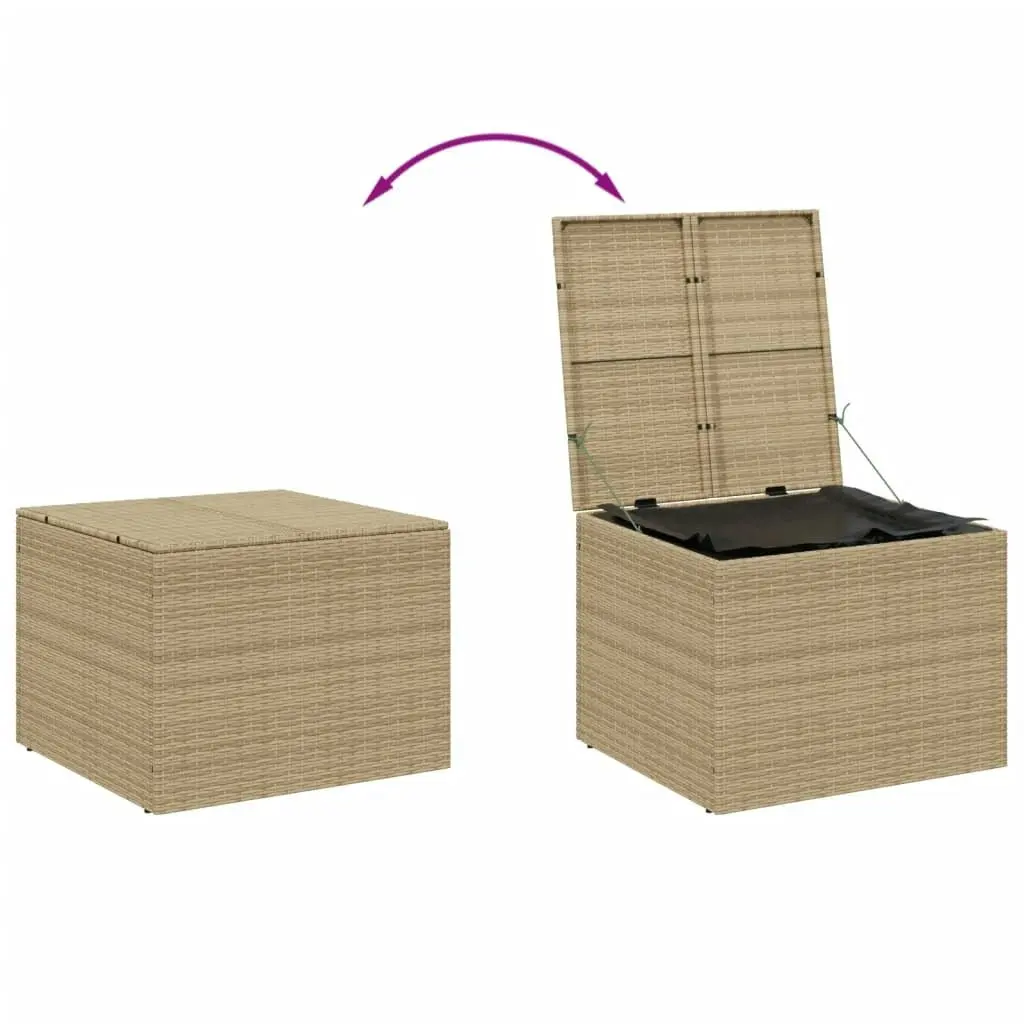 Garden Storage Box Mix Beige 291L Poly Rattan 365339