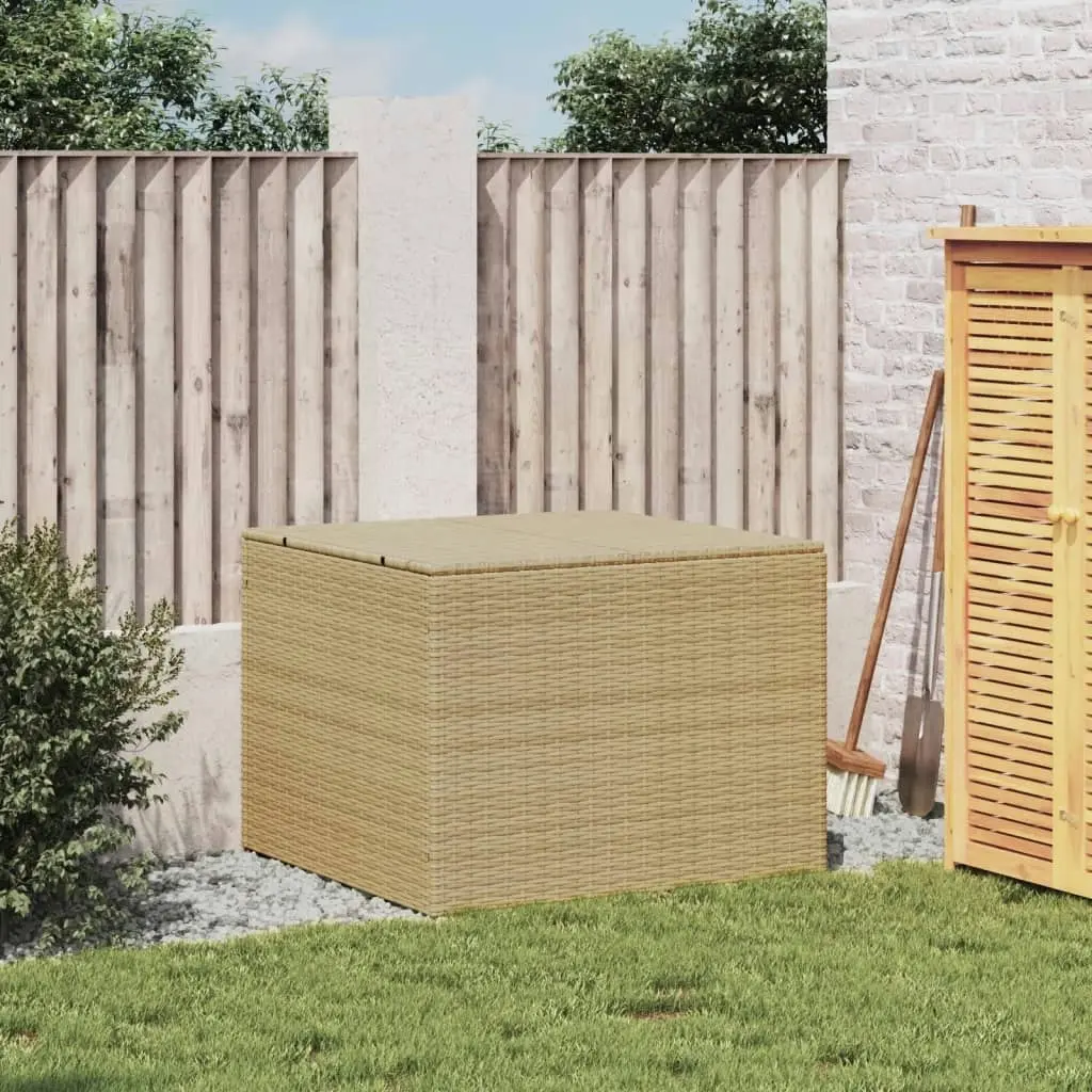 Garden Storage Box Mix Beige 291L Poly Rattan 365339