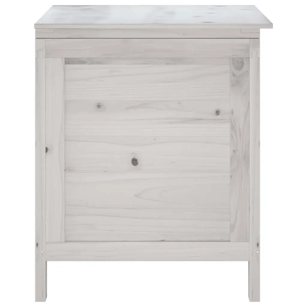 Garden Storage Box White 50x49x56.5 cm Solid Wood Fir 364749