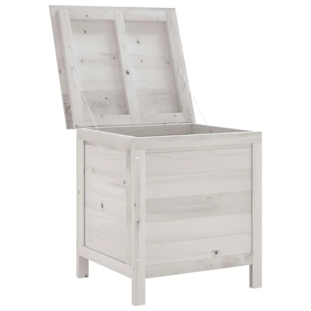 Garden Storage Box White 50x49x56.5 cm Solid Wood Fir 364749