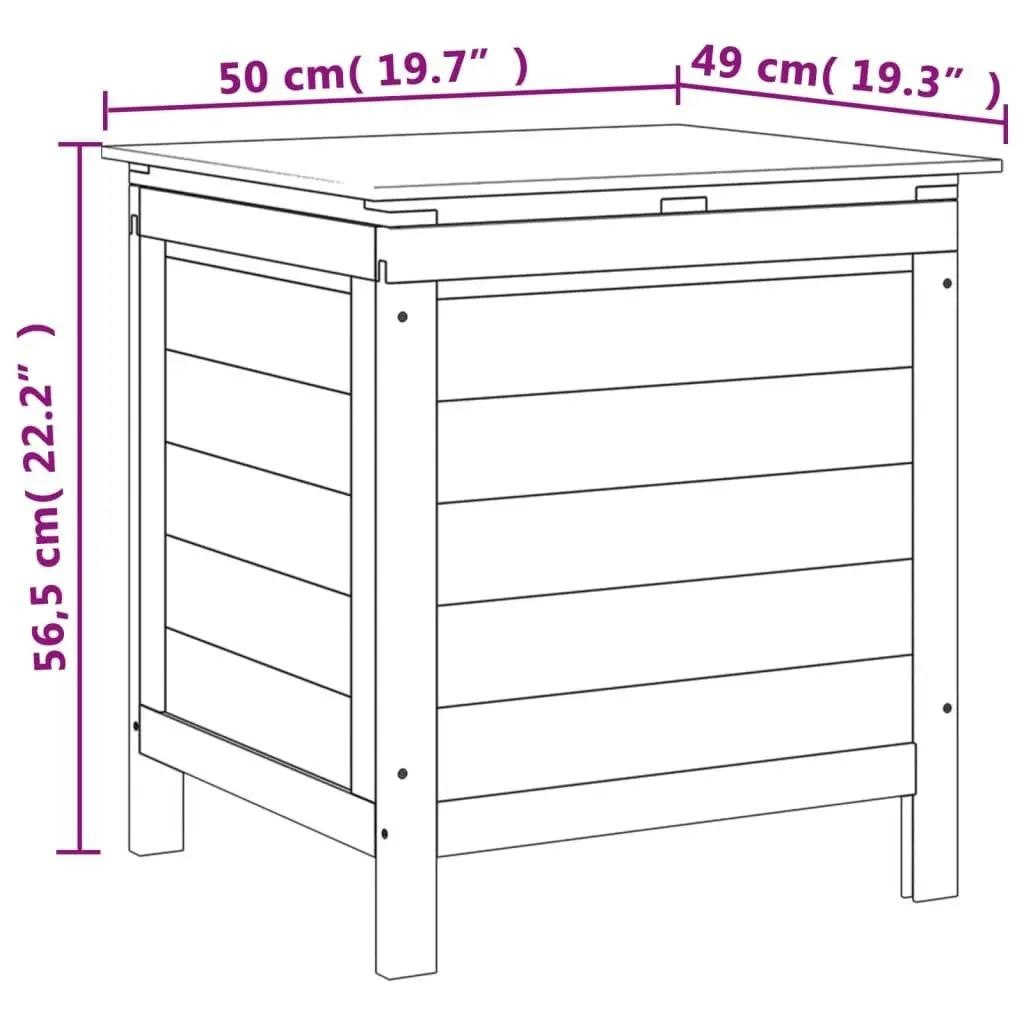 Garden Storage Box White 50x49x56.5 cm Solid Wood Fir 364749