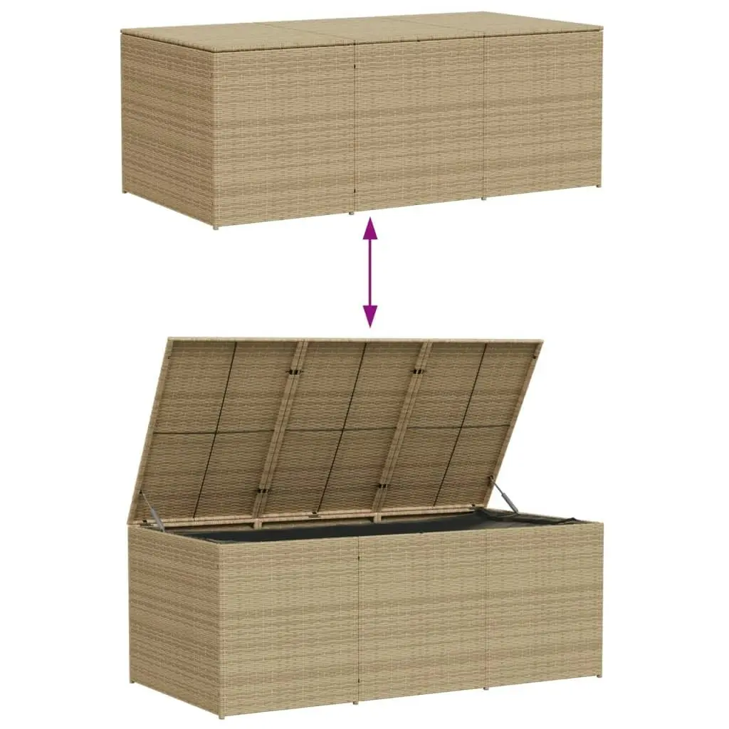 Garden Storage Box Mix Beige 984L Poly Rattan 365335