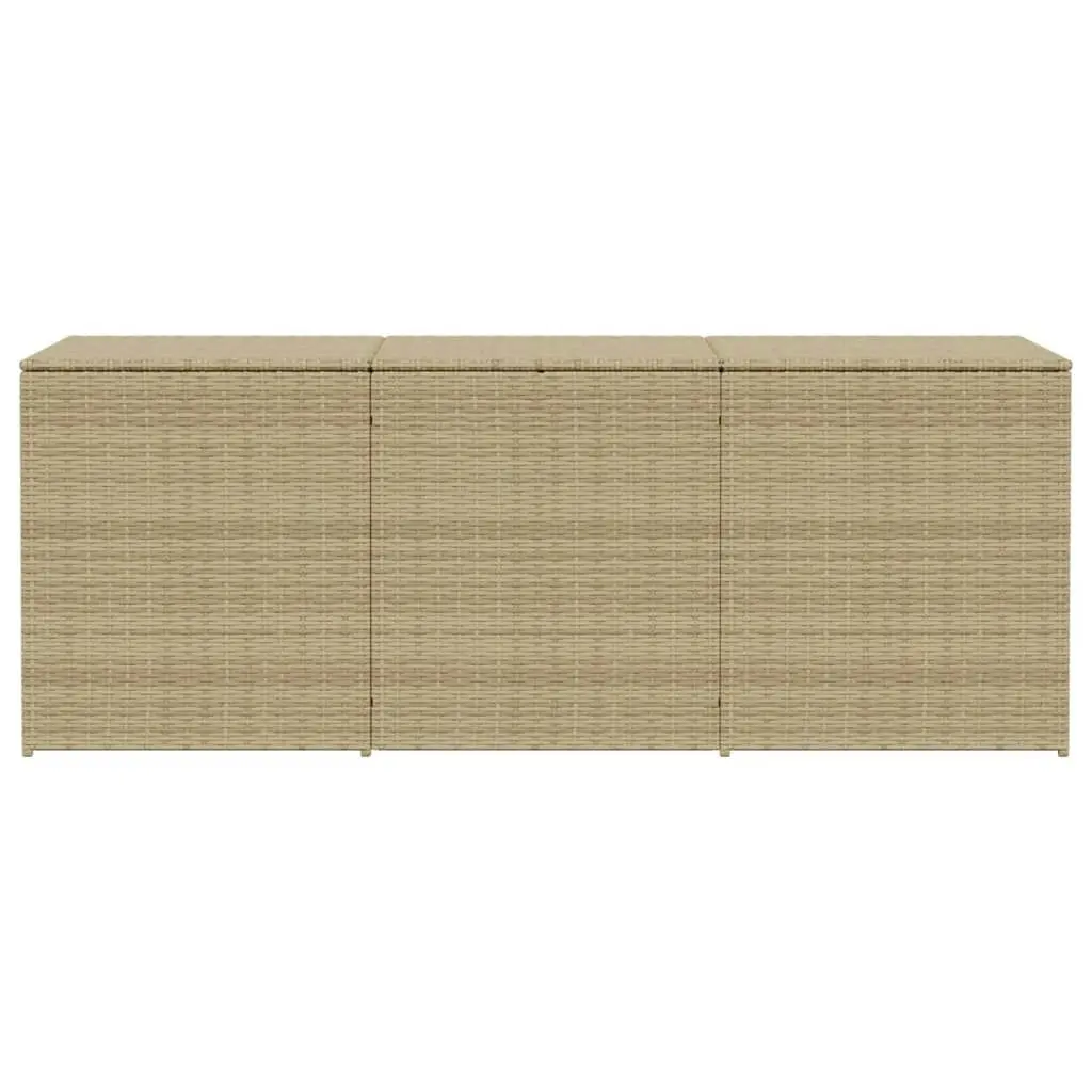 Garden Storage Box Mix Beige 984L Poly Rattan 365335