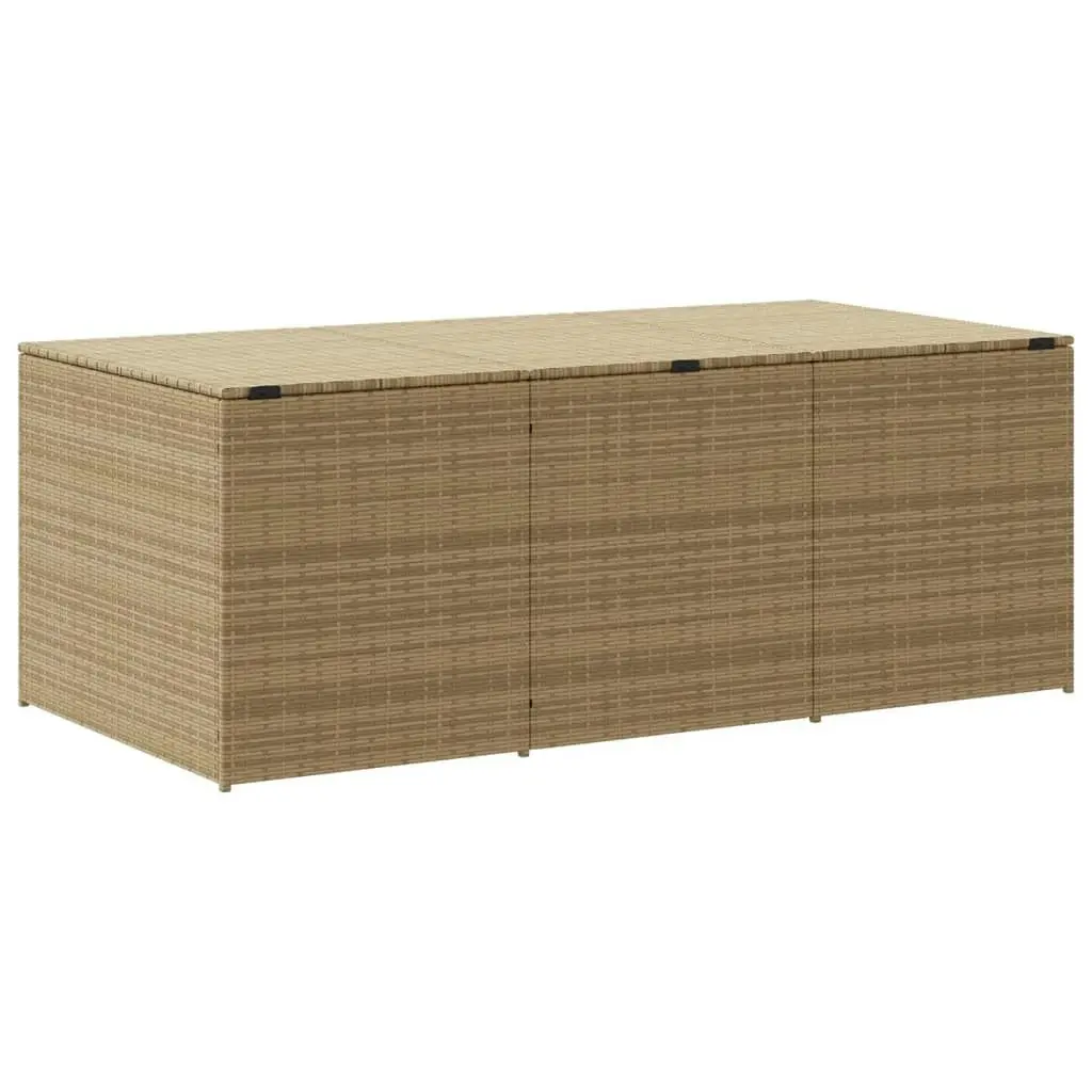 Garden Storage Box Mix Beige 984L Poly Rattan 365335