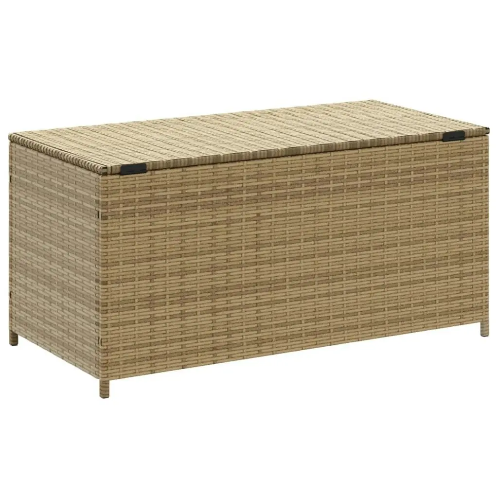 Garden Storage Box Mix Beige 190L Poly Rattan 365323