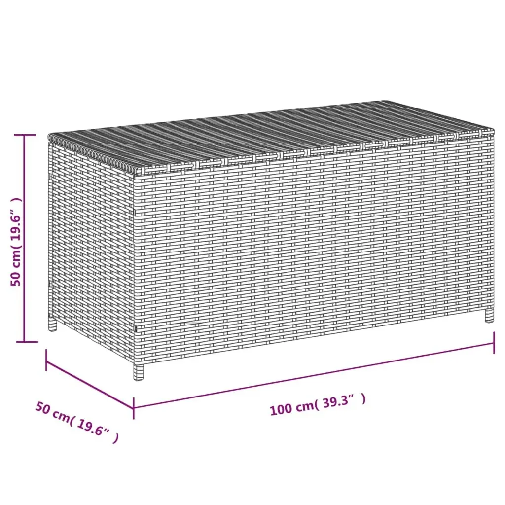 Garden Storage Box Mix Beige 190L Poly Rattan 365323