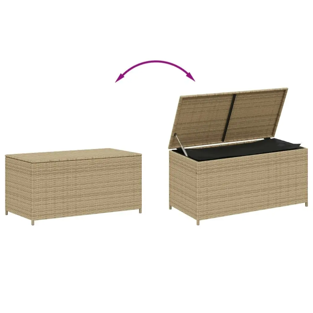 Garden Storage Box Mix Beige 190L Poly Rattan 365323