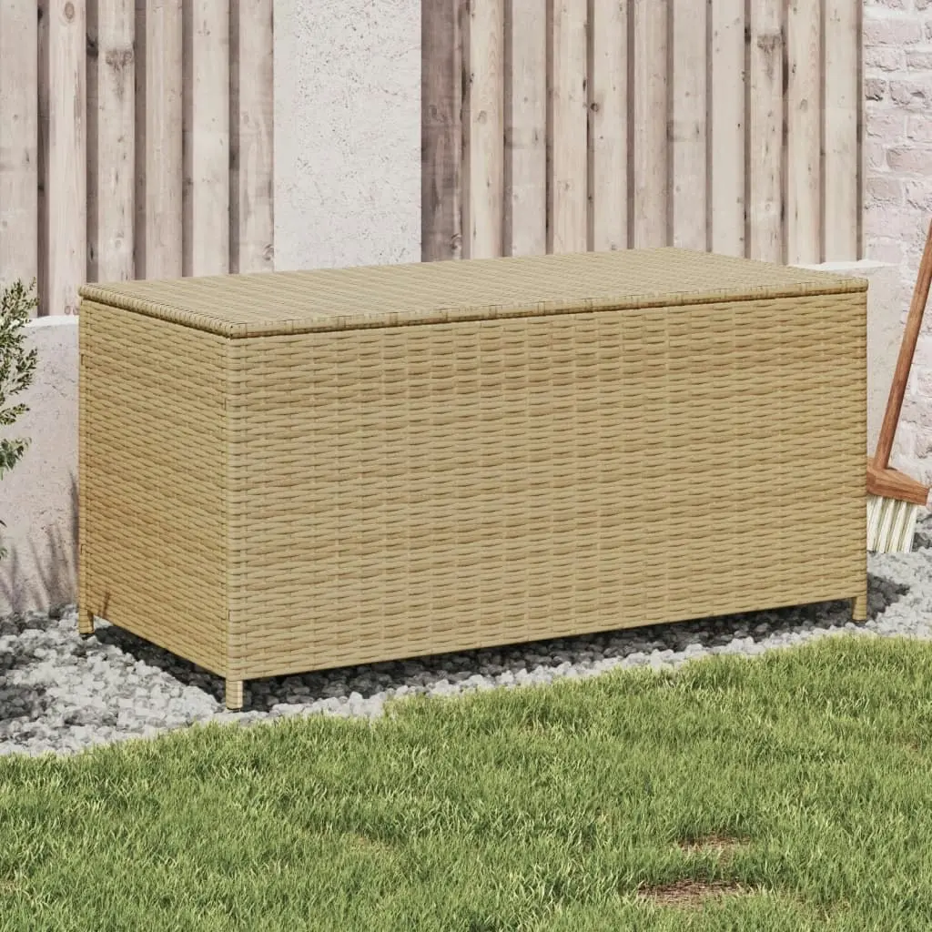 Garden Storage Box Mix Beige 190L Poly Rattan 365323