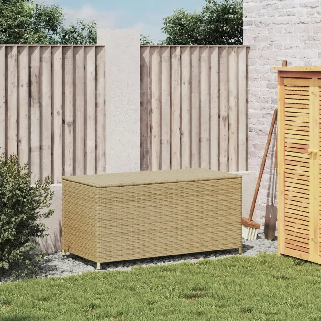 Garden Storage Box Mix Beige 190L Poly Rattan 365323