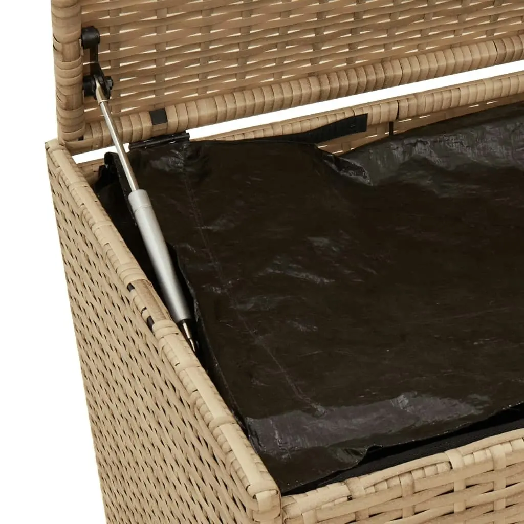 Garden Storage Box Mix Beige 190L Poly Rattan 365323