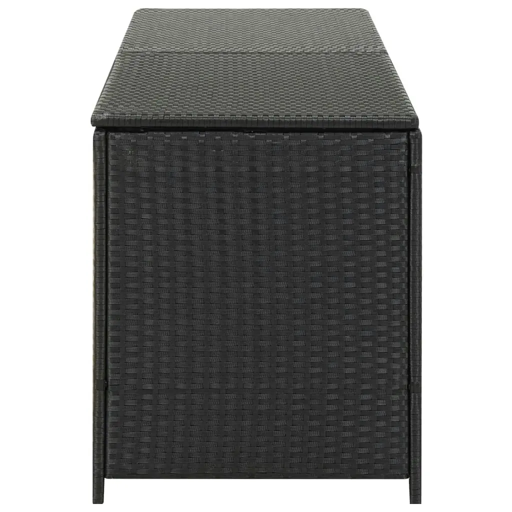 Garden Storage Box Poly Rattan 200x50x60 cm Black 46474