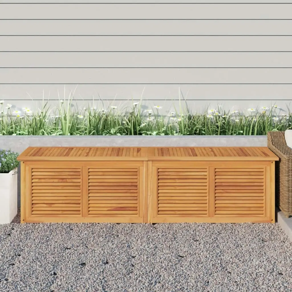 Garden Storage Box with Bag 200x50x53 cm Solid Wood Teak 363274