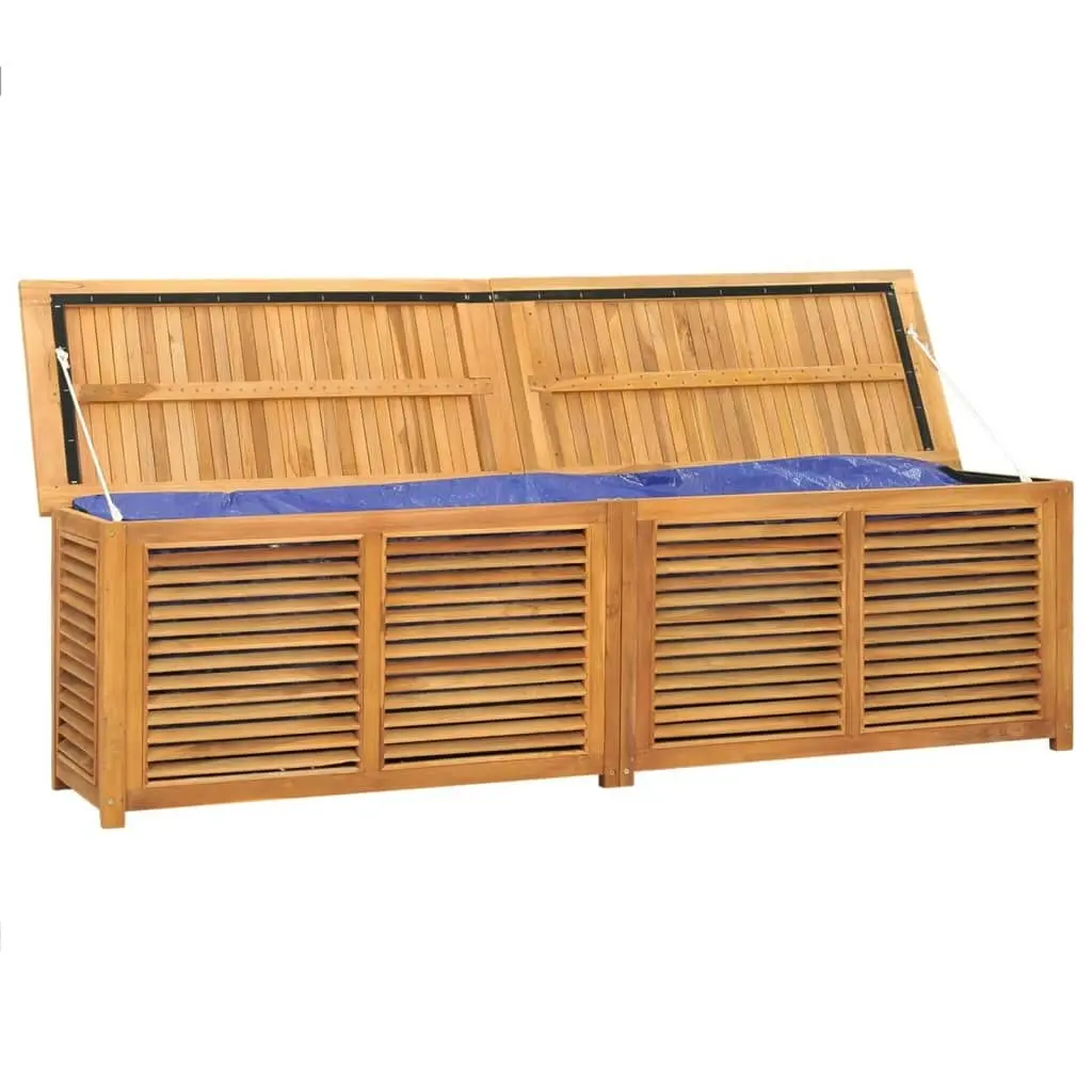 Garden Storage Box with Bag 200x50x53 cm Solid Wood Teak 363274