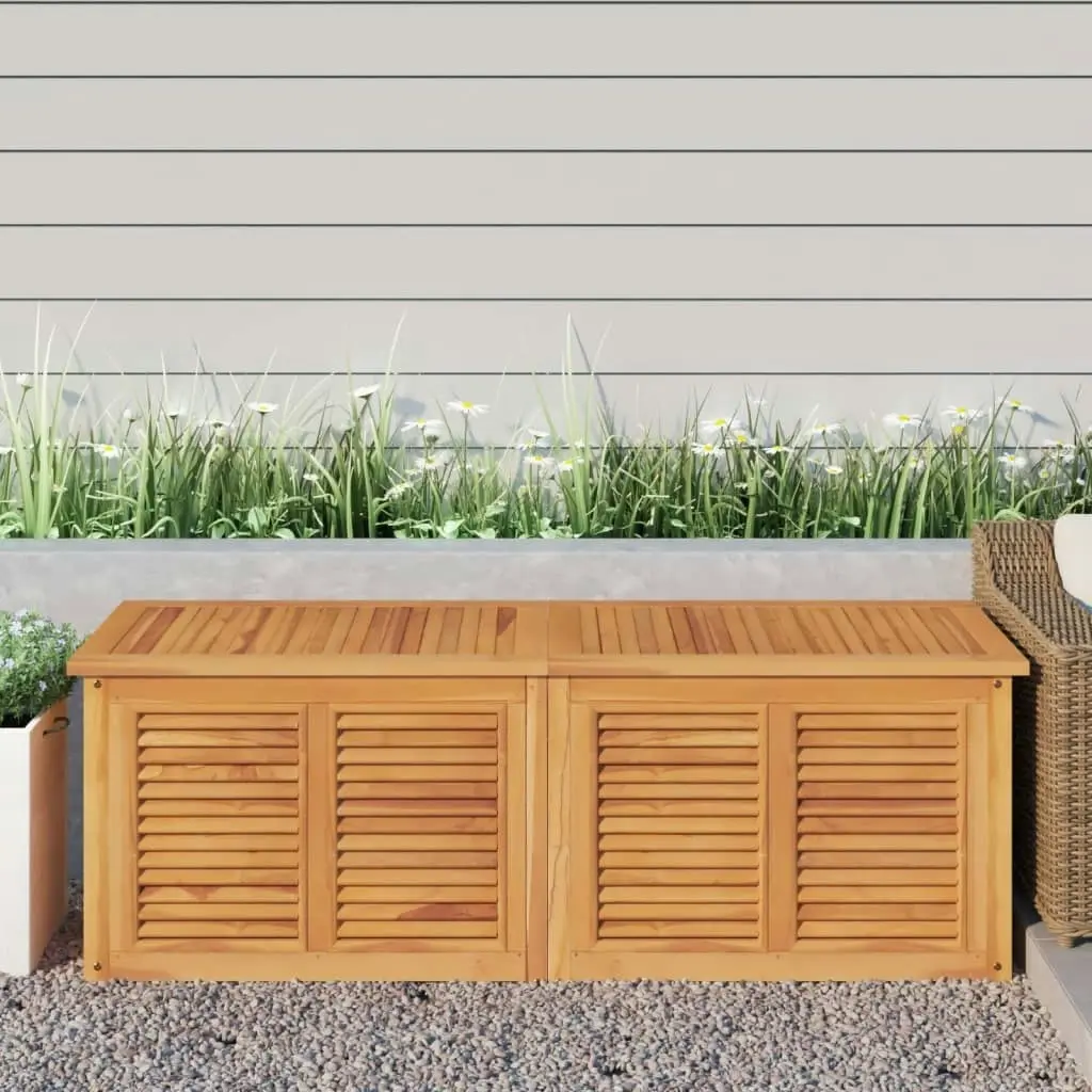 Garden Storage Box with Bag 150x50x53 cm Solid Wood Teak 363272