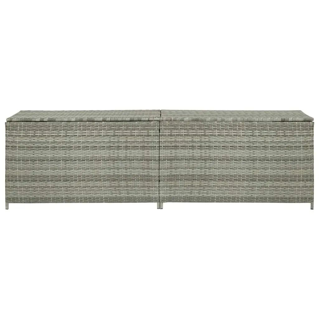 Garden Storage Box Poly Rattan 200x50x60 cm Grey 46476