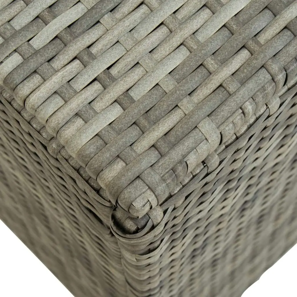 Garden Storage Box Poly Rattan 200x50x60 cm Grey 46476