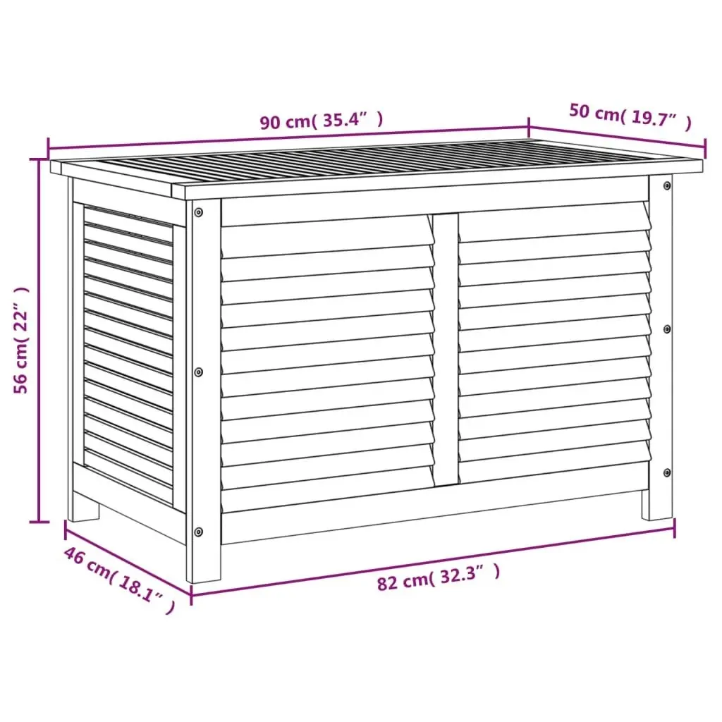 Garden Storage Box with Louver 90x50x56 cm Solid Wood Acacia 365840