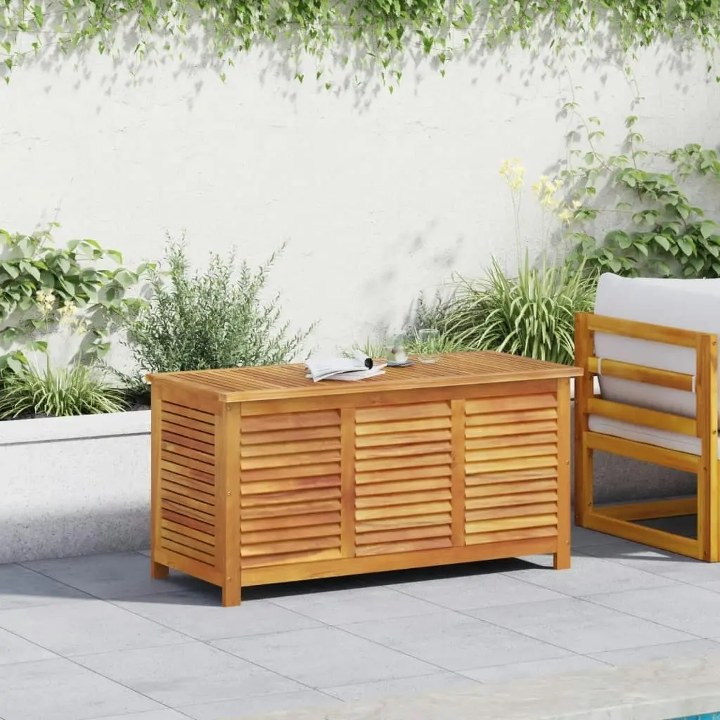 Garden Storage Box with Louver 113x50x56 cm Solid Wood Acacia 365841