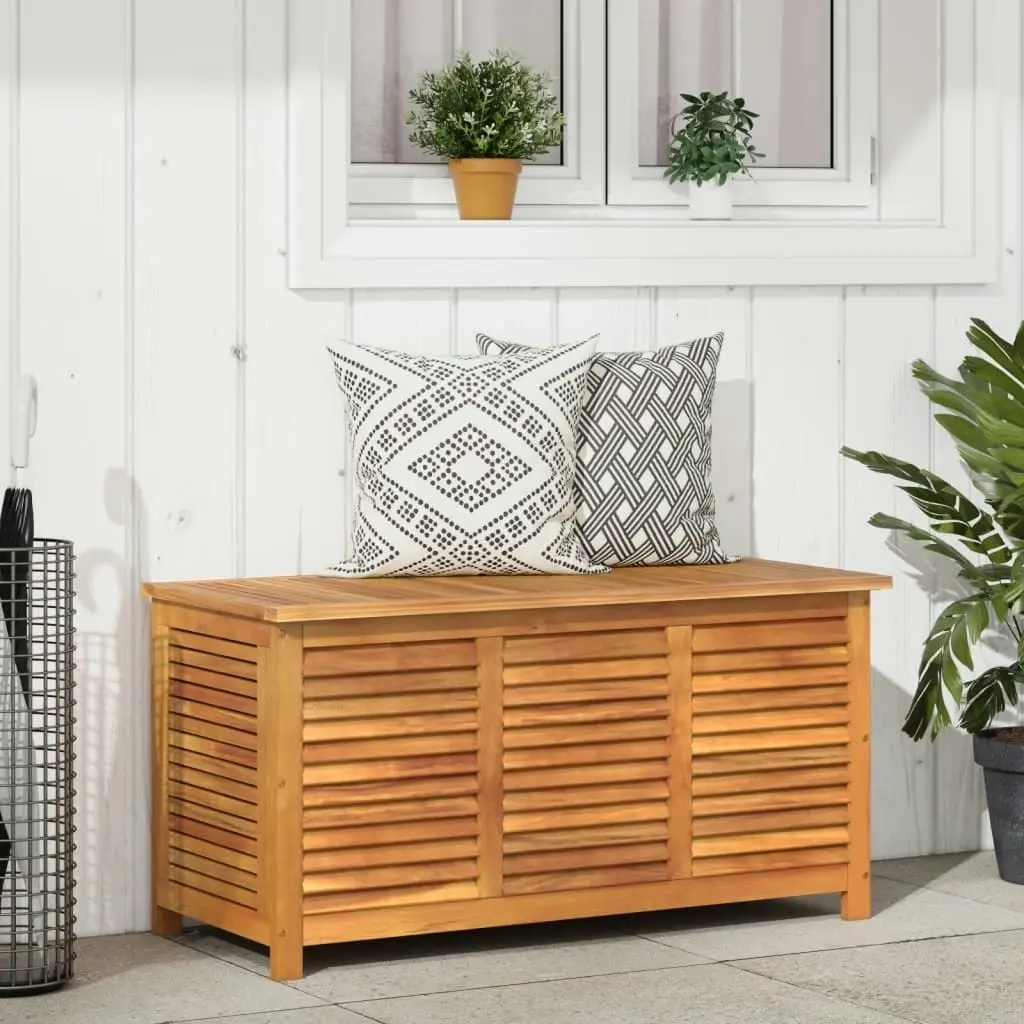 Garden Storage Box with Louver 113x50x56 cm Solid Wood Acacia 365841