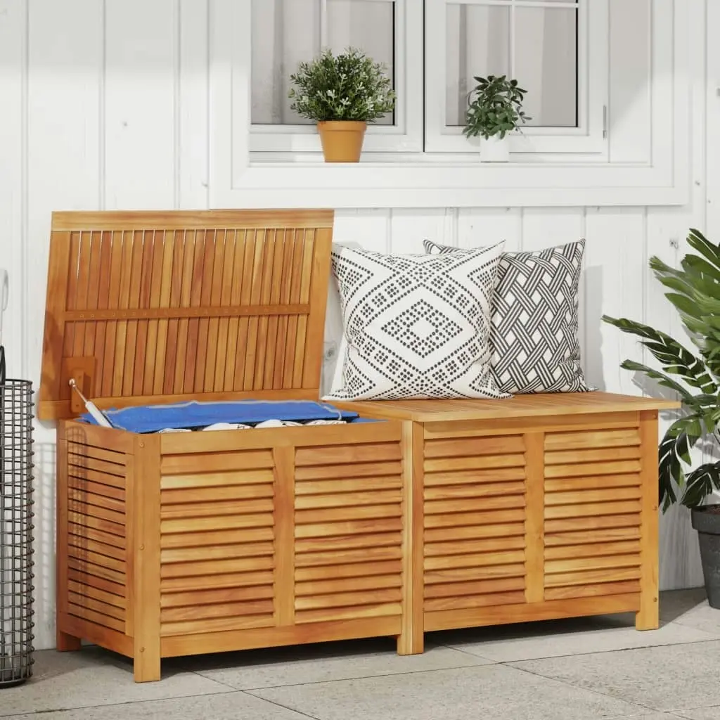 Garden Storage Box with Louver 150x50x56 cm Solid Wood Acacia 365842