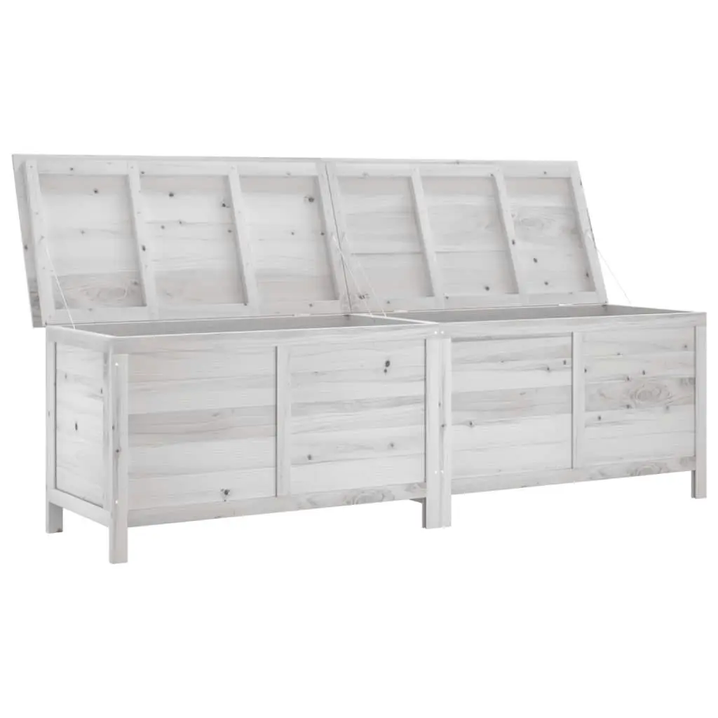 Garden Storage Box White 198.5x50x56.5 cm Solid Wood Fir 364761