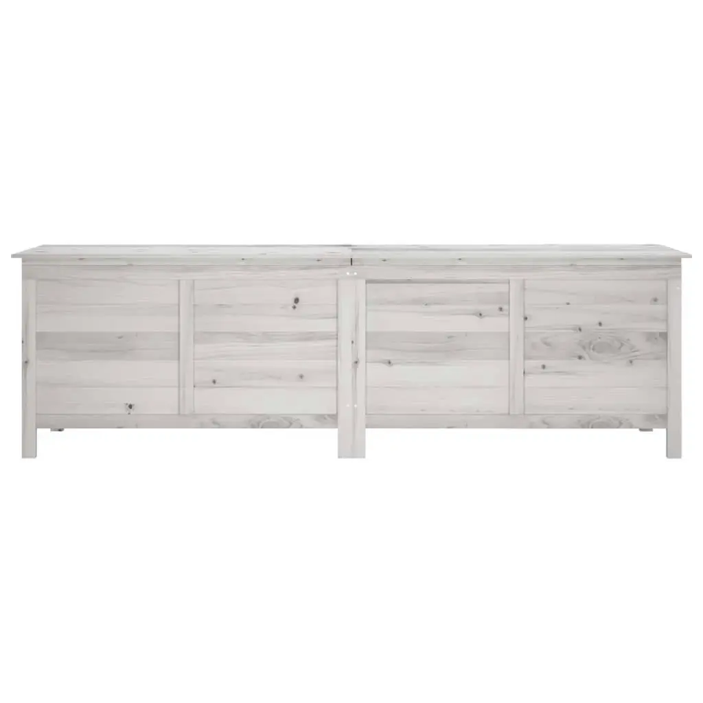 Garden Storage Box White 198.5x50x56.5 cm Solid Wood Fir 364761