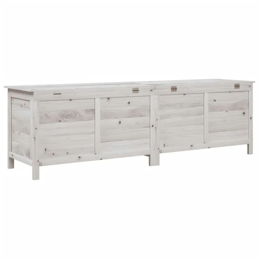 Garden Storage Box White 198.5x50x56.5 cm Solid Wood Fir 364761