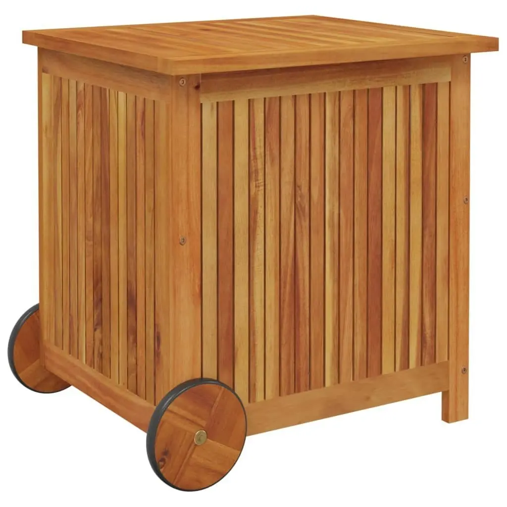 Garden Storage Box with Wheels 60x50x58 cm Solid Wood Acacia 319710