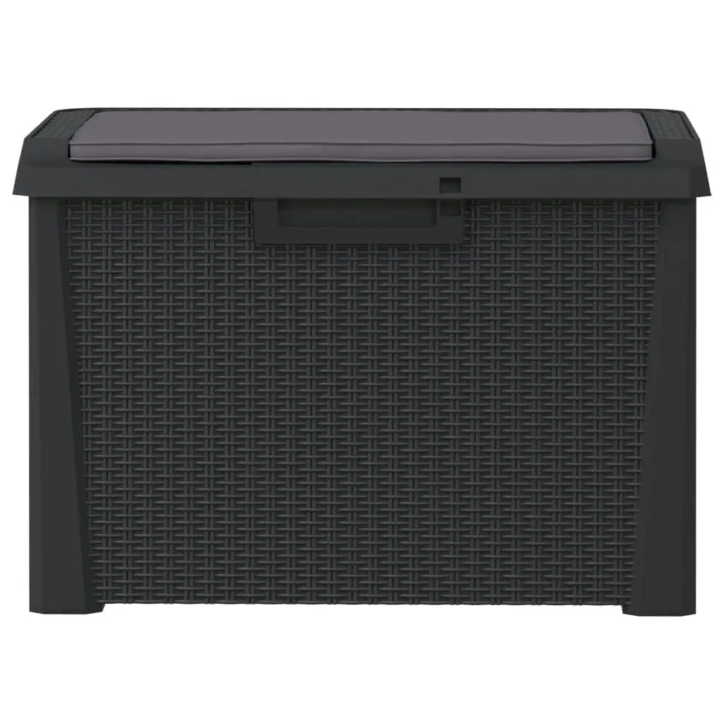 Garden Storage Box with Seat Cushion Anthracite 125 L PP 364211