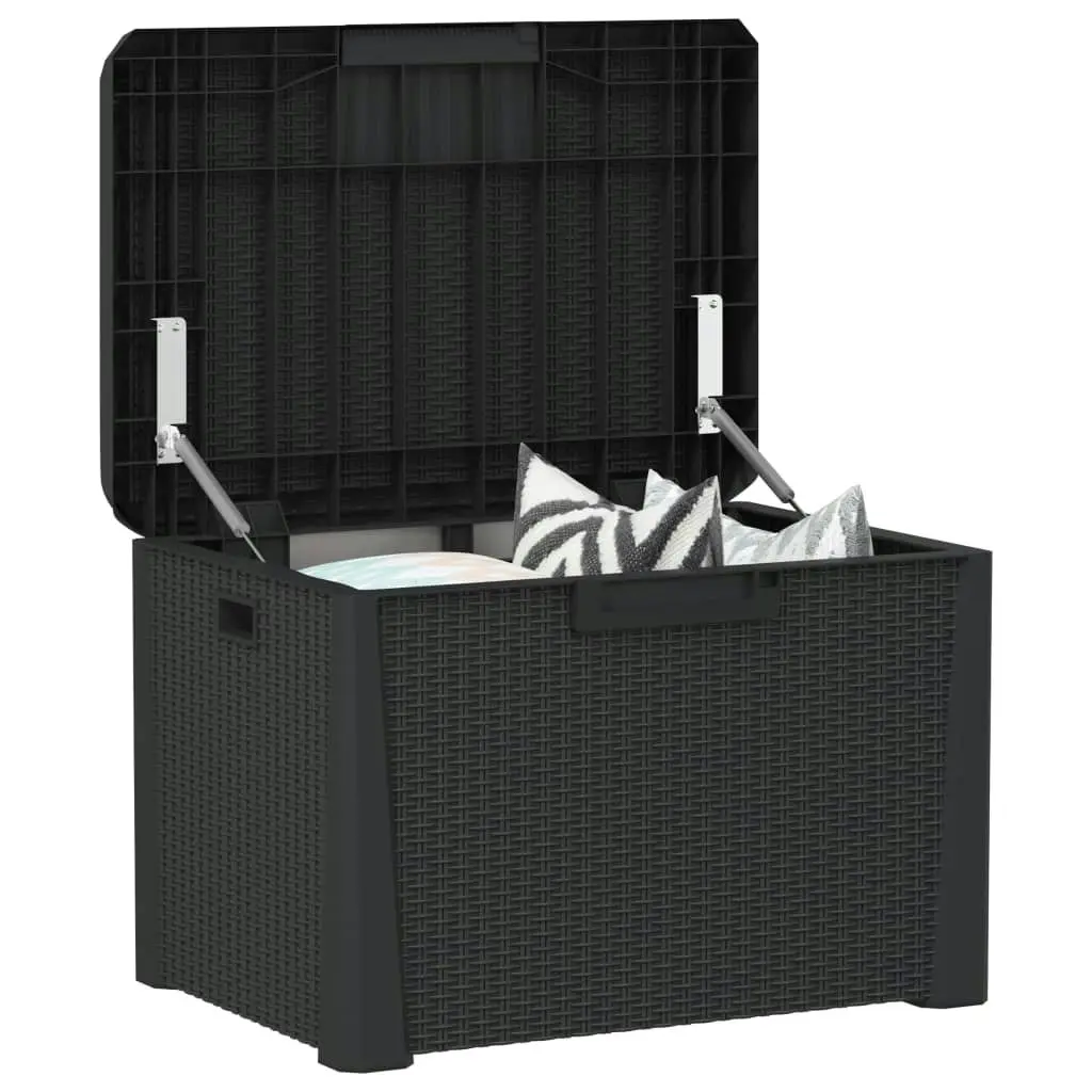 Garden Storage Box with Seat Cushion Anthracite 125 L PP 364211