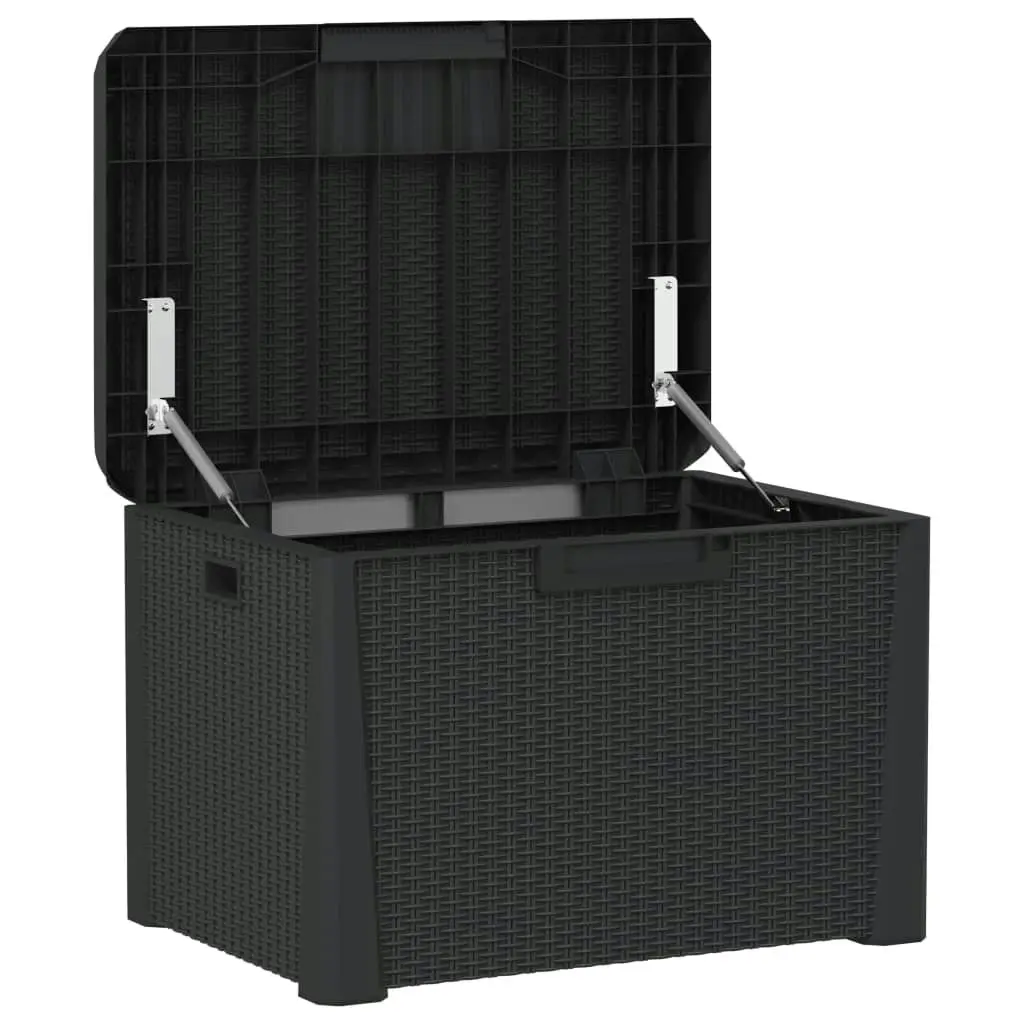 Garden Storage Box with Seat Cushion Anthracite 125 L PP 364211