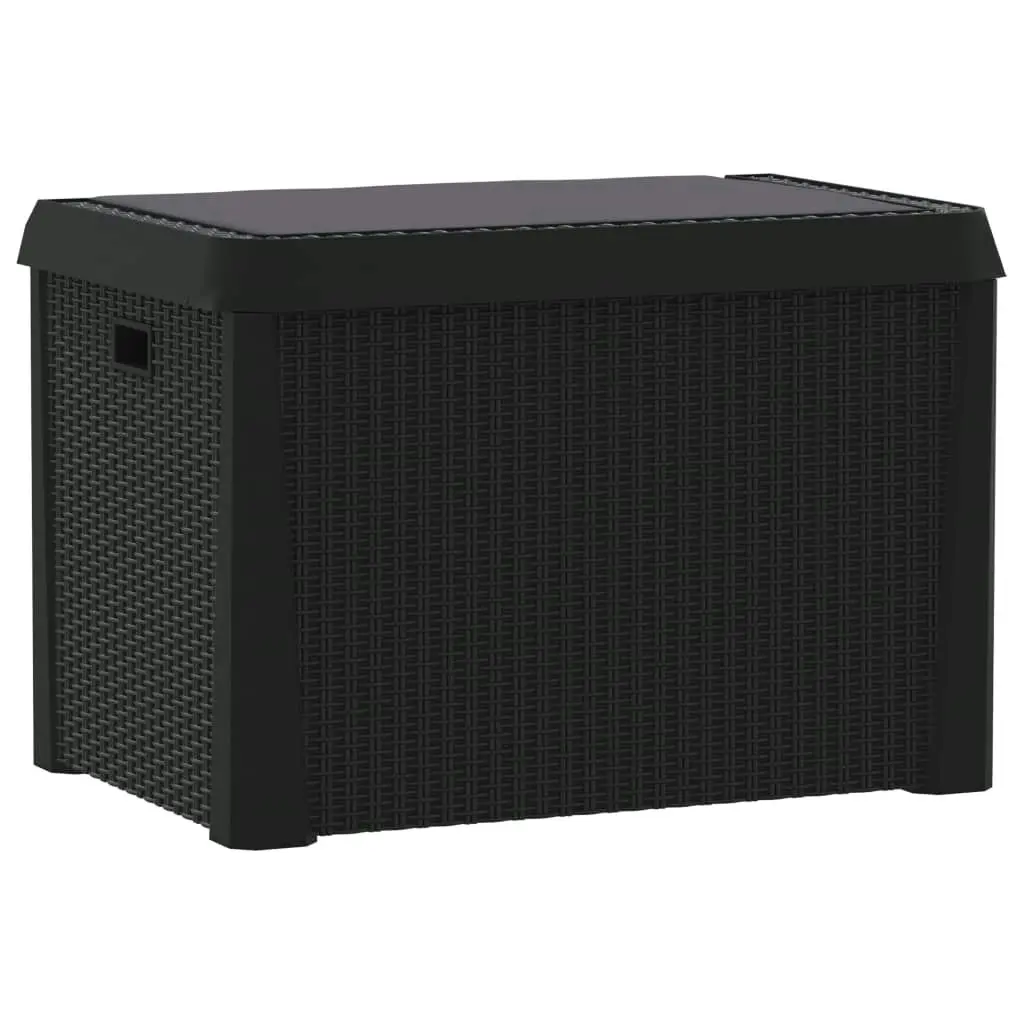 Garden Storage Box with Seat Cushion Anthracite 125 L PP 364211