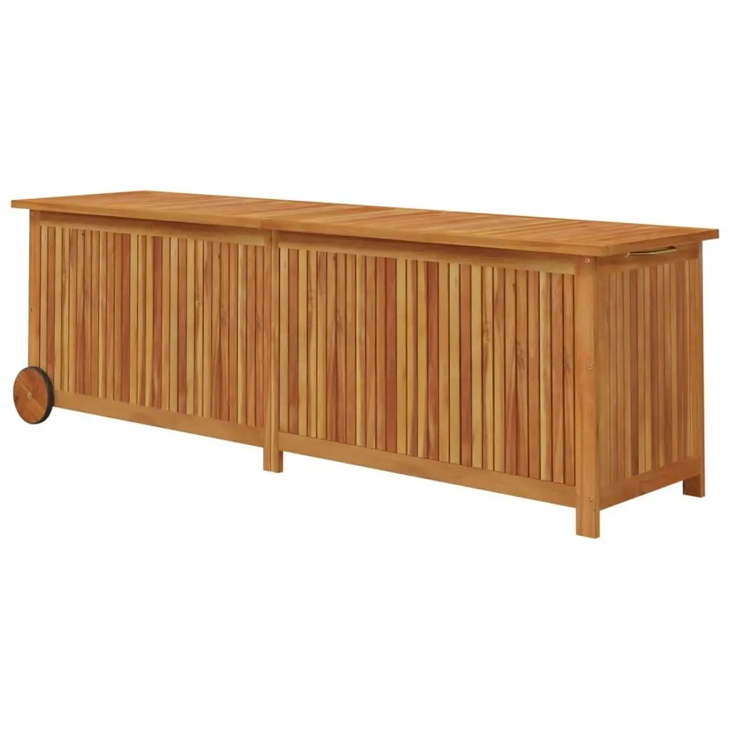 Garden Storage Box with Wheels 150x50x58 cm Solid Wood Acacia 319713