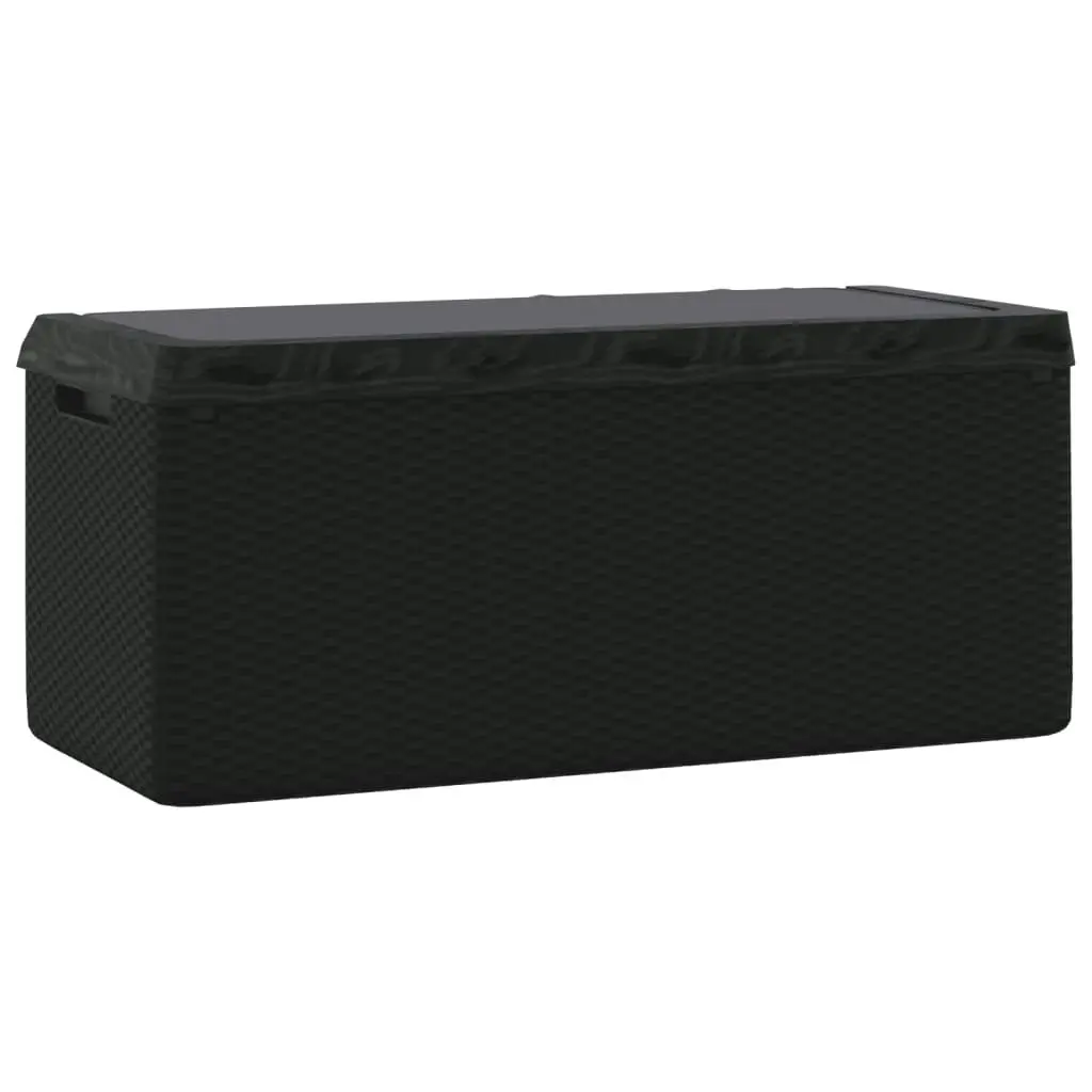 Garden Storage Box with Seat Cushion Anthracite 350 L PP 364213