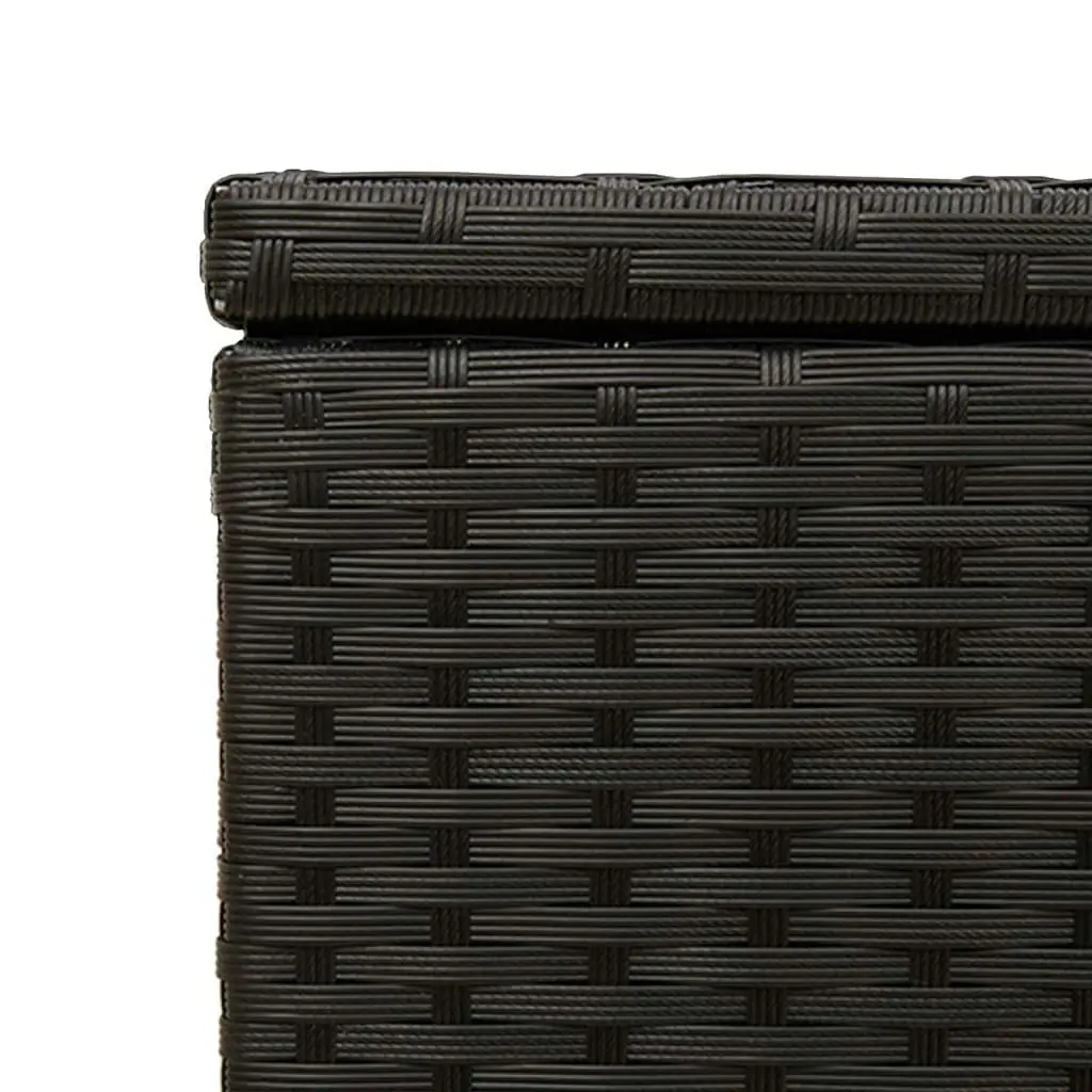 Garden Storage Box with Wheels Black 190L Poly Rattan 365324