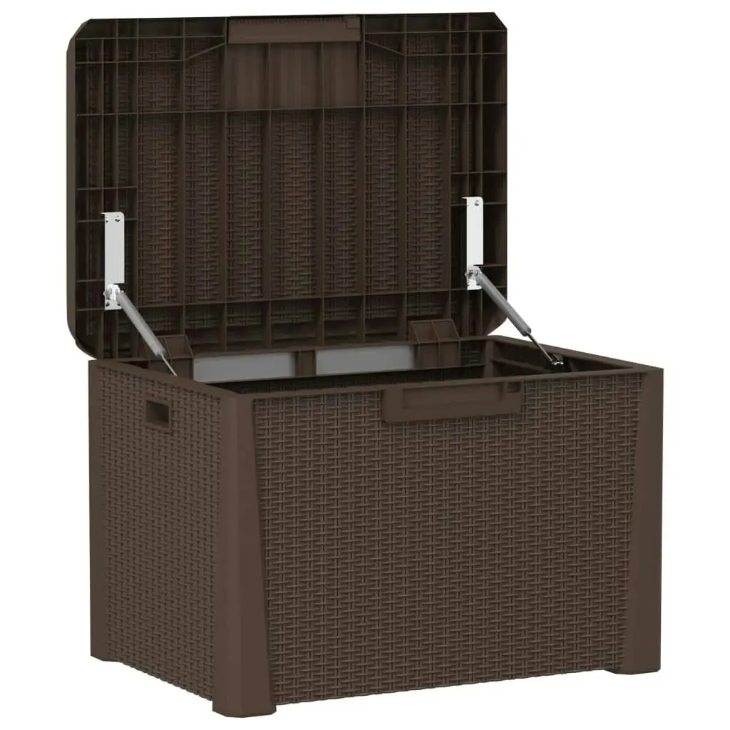 Garden Storage Box with Seat Cushion Brown 125 L PP 364212