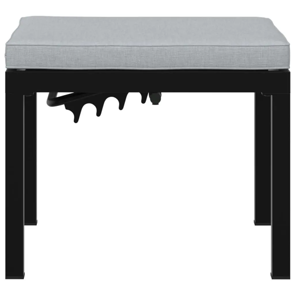 Garden Stool with Cushion Black Powder-coated Steel 4008567