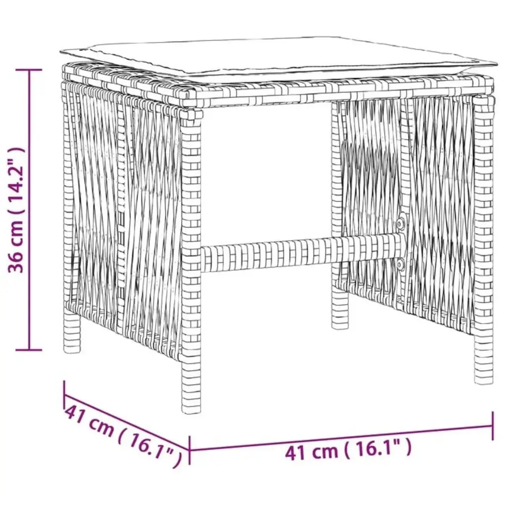 Garden Stools with Cushions 4 pcs Beige 41x41x36 cm Poly Rattan 365059