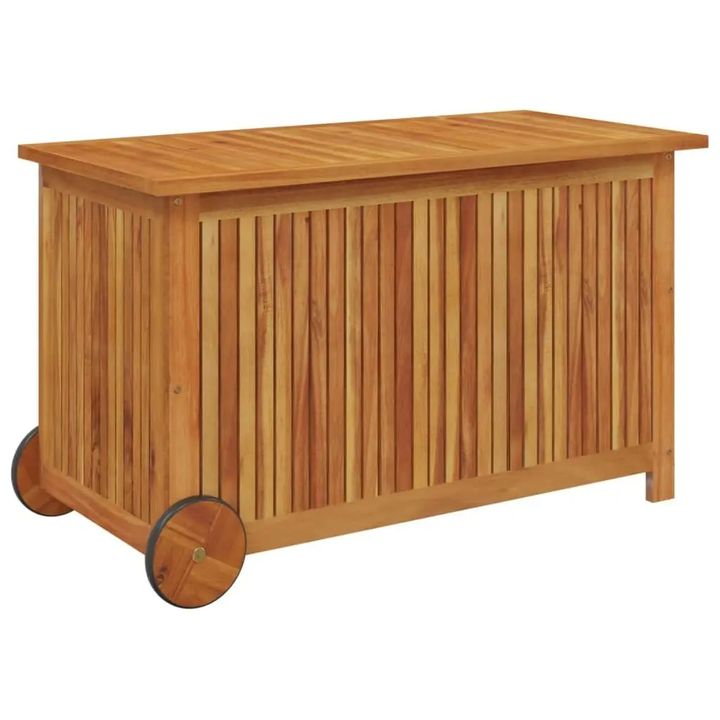 Garden Storage Box with Wheels 90x50x58 cm Solid Wood Acacia 319711